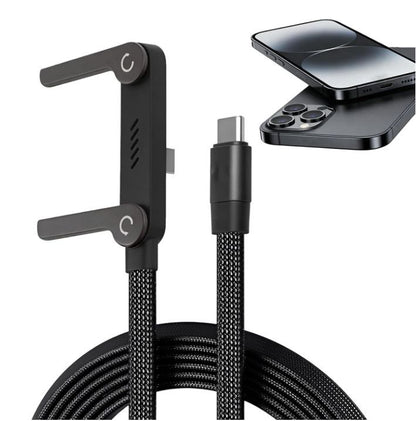 240W Fast Charging USB-C Cable with Foldable Phone Holder Stand | Type-C | 3M