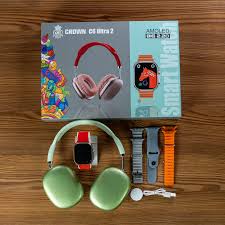 Crown C6 Ultra 2 Smartwatch + Headphones Combo